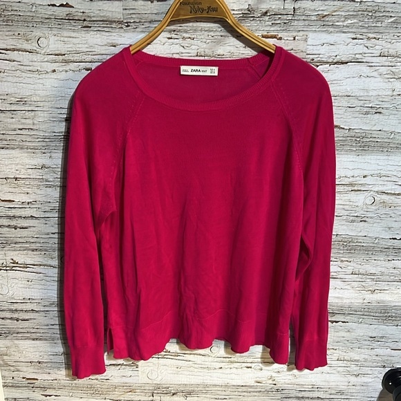 Zara  Knit pink sweater size medium - Picture 2 of 7